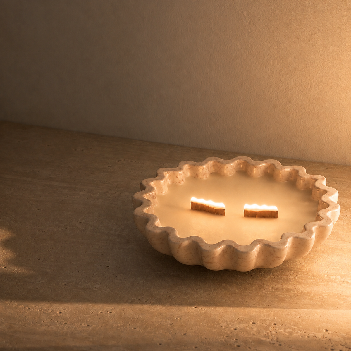 Alba Serena Beige – Vela Aromática de Bambú y Flor de Loto