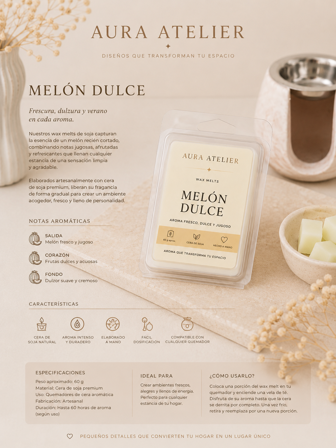 Melón – Wax Melts de Soja