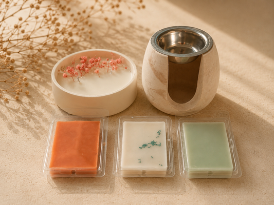 Pack Aura Completo de Aura Atelier: vela aromática, quemador de cera y 3 wax melts a elegir