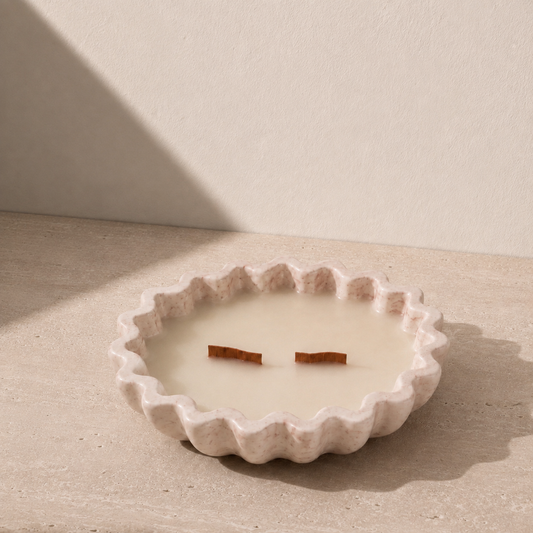 Alba Serena Beige – Vela Aromática de Bambú y Flor de Loto